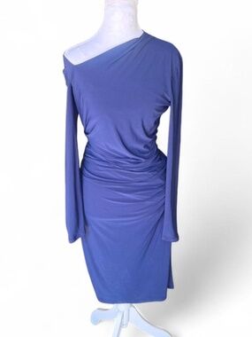 Laundry by Shelli Segal small blue one shoulder dress small #glamour #party